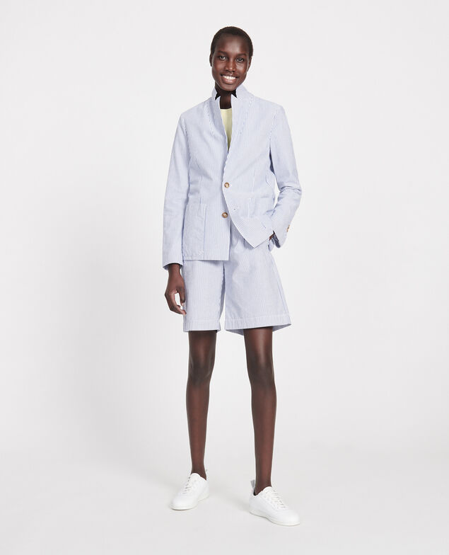 Blazer aus Baumwolle Seersucker stripes
