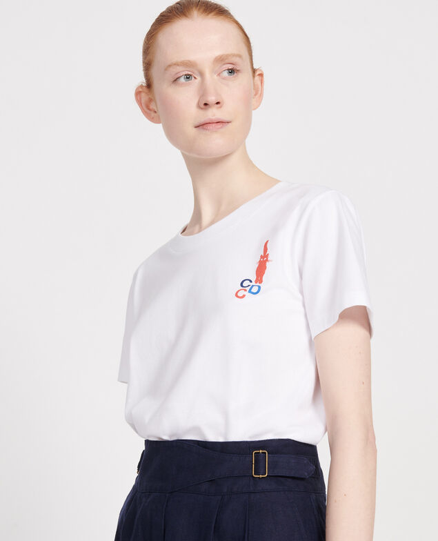 T-Shirt aus Baumwolle Fiery red