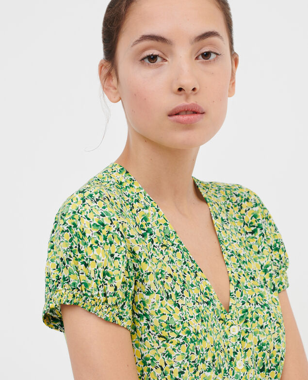 LUDIVINE - Langes fließendes Kleid 116 print yellow