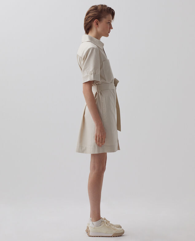 Cargo-Kleid mit Reißverschluss I013 beige