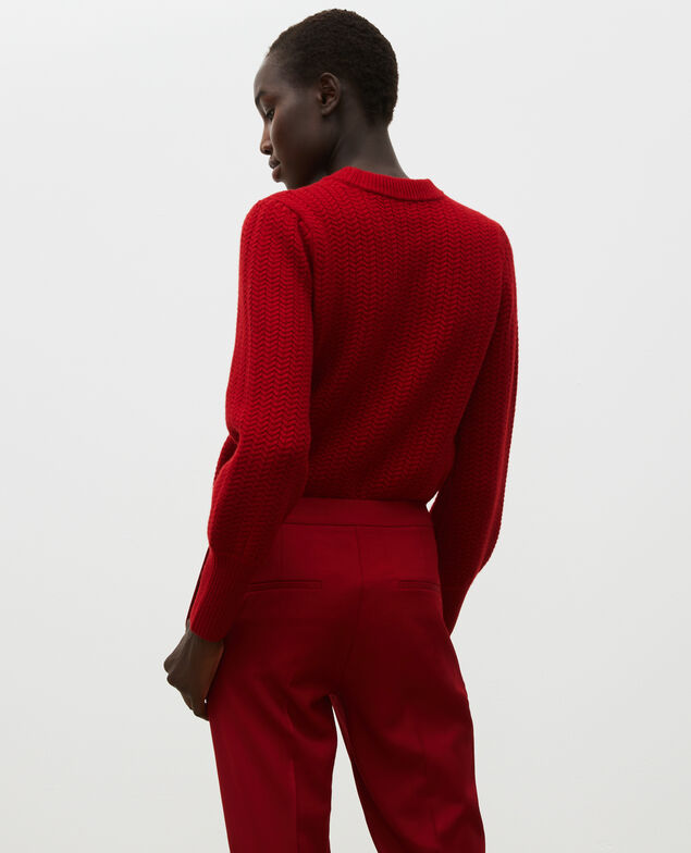 Wollpullover mit Rundhalsausschnitt Royale red