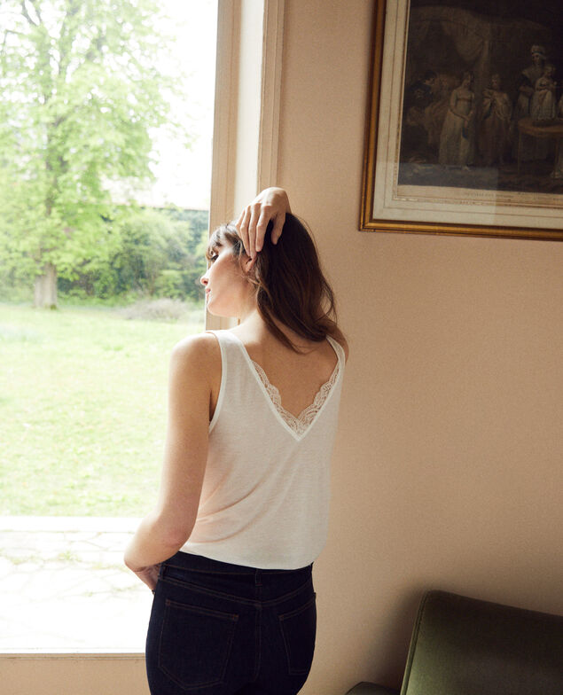 Top mit Spitze Off white
