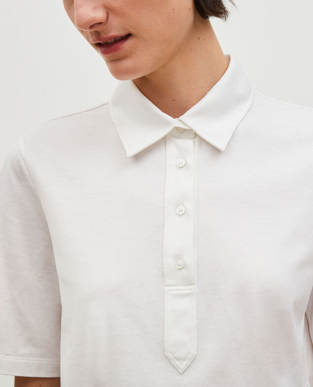 Polo-Shirt aus ägyptischer Baumwolle Optical white