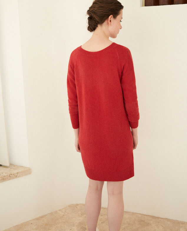 Kleid aus Kaschmir Pompeian red
