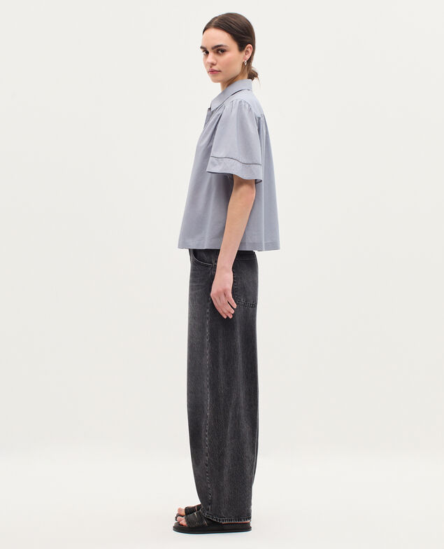 Bluse aus Baumwoll-Voile K040 tradewinds gray