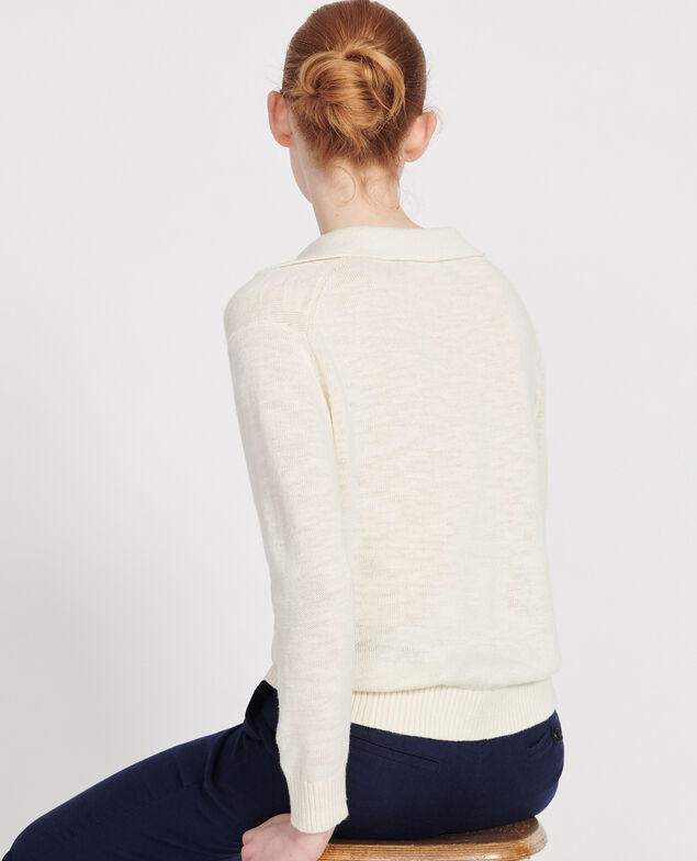 Pullover mit Leinen Gardenia