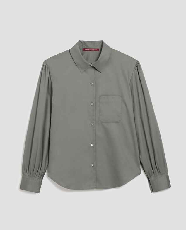 Bluse aus Satin-Baumwolle J560 basil dark green
