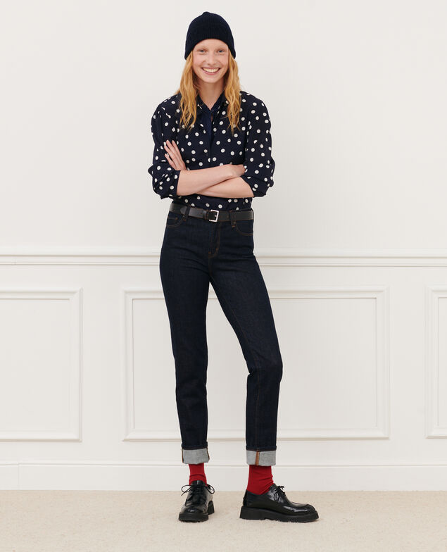 SIBYLLE - BLUSE AUS SEIDE 8855 69 navy dots