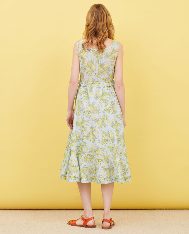 Ausgestelltes Kleid aus Baumwollvoile 93 print blue