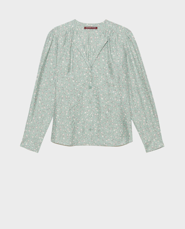 Fließende Bluse 96 print green