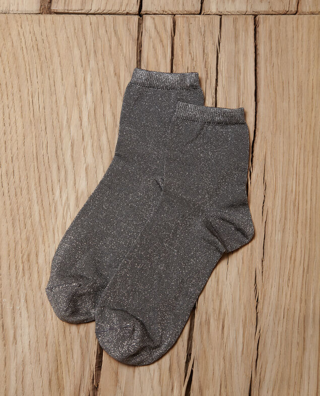 Socken mit Lurexgarn Grau