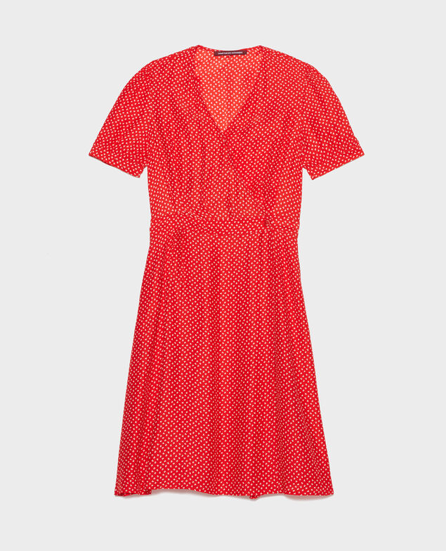 Wickelkleid aus Seide Memphis fiery red