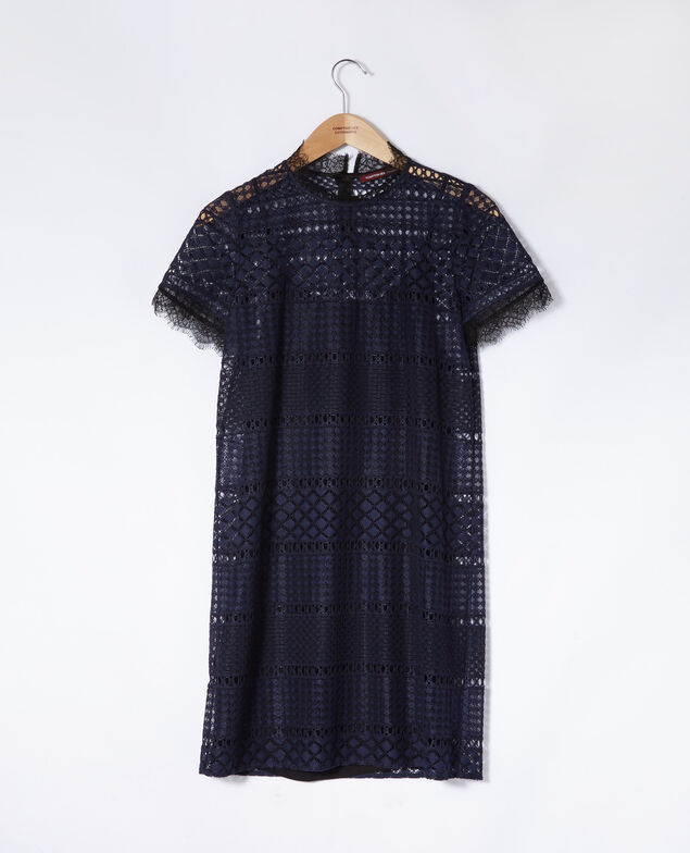 Kleid aus Ajourspitze Blau