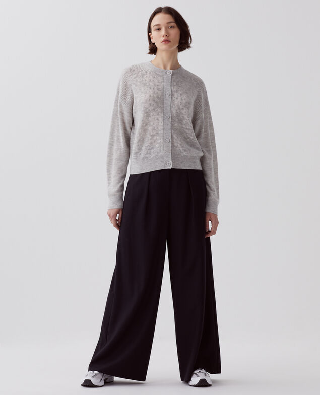 Cardigan mit Zierstrick I022 light gray