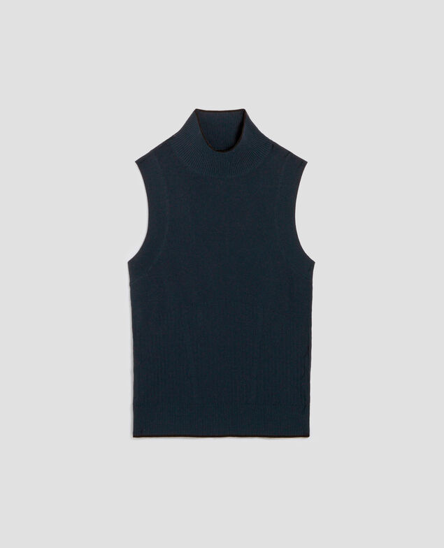 Ärmelloses Top aus Strick J690 blueberry