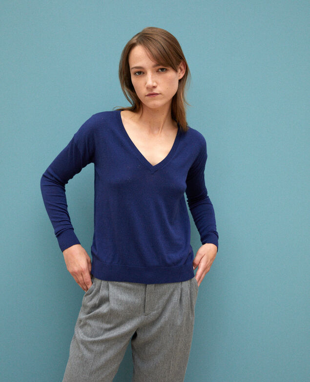 Pullover aus Merinowolle Medieval blue