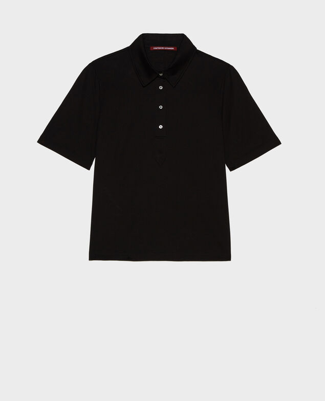 Polo-Shirt aus ägyptischer Baumwolle Black beauty