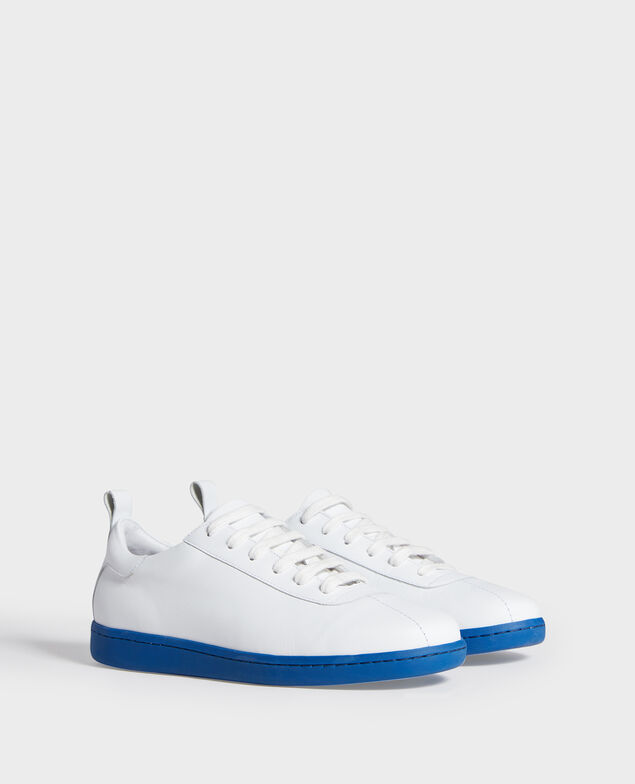 Ledersneaker mit Schnürsenkeln White princess blue