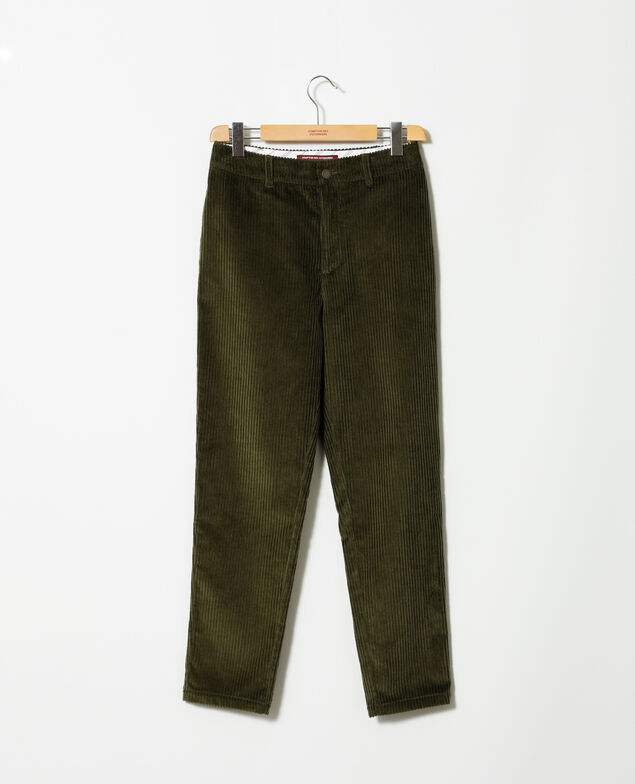 Hose aus grobem Cord Olive night