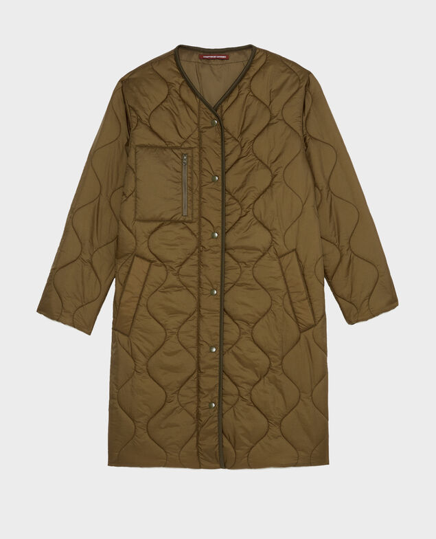 Daunenmantel mit V-Kragen  Military green