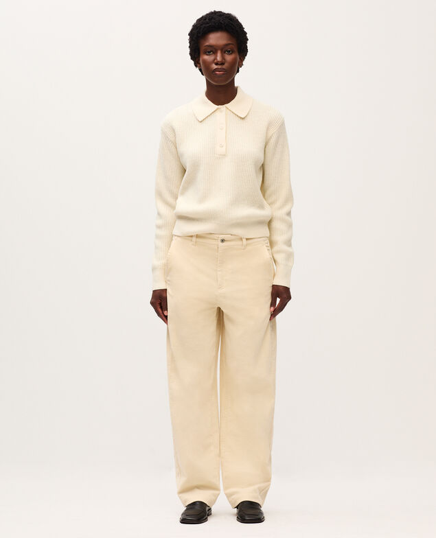 Pullover mit Polokragen U010 off white