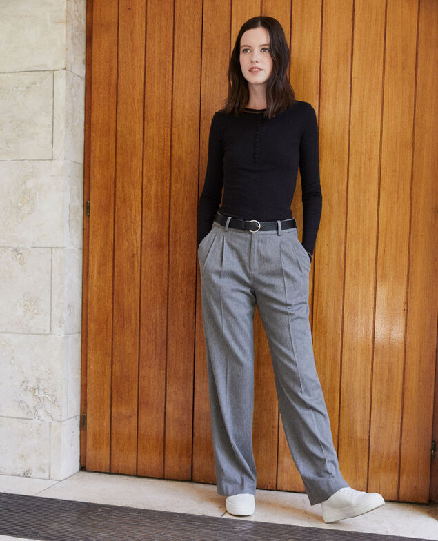 Hose mit weitem Schnitt Grau