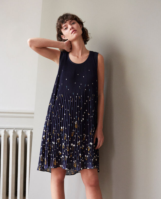 Plissée-Kleid Blau
