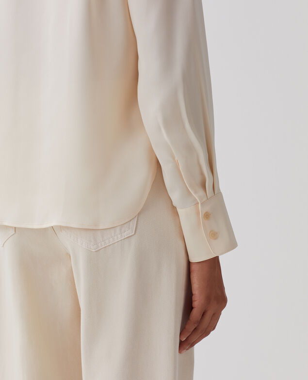 Fließend fallende Bluse mit Rüschen U300 natural