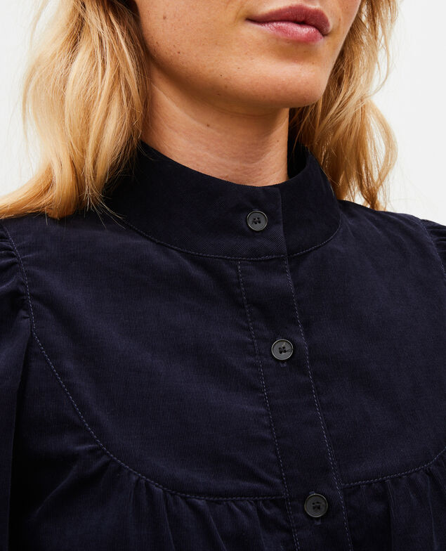 Samtbluse mit Plastron Night sky