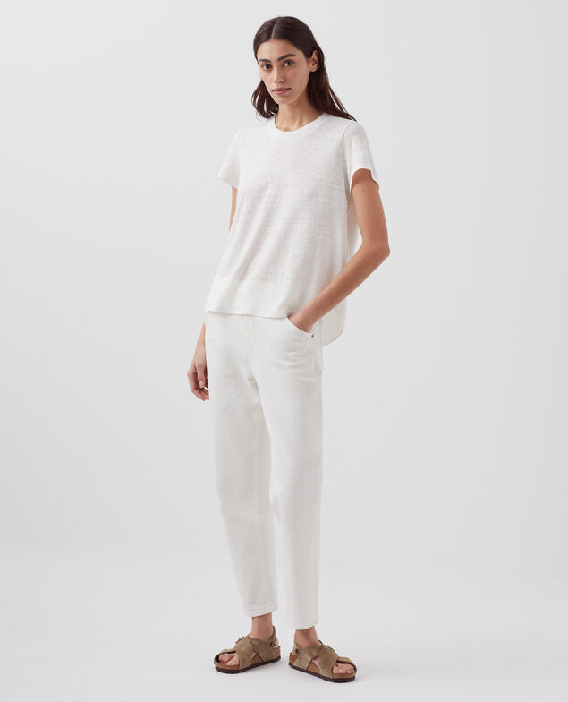 AMANDINE -  T-Shirt mit Rundhalsausschnitt aus Baumwolle H001 brillant white