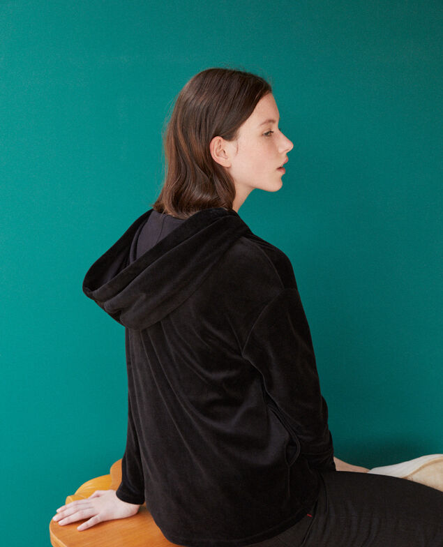 Sweatshirt mit Kapuze Schwarz