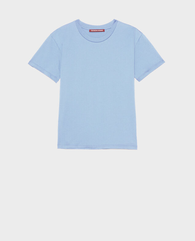 T-Shirt aus Baumwolle mit Rundhalsausschnitt Blue heron