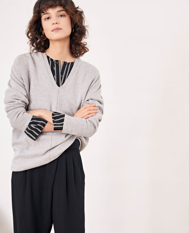 Pullover mit 3/4-Ärmeln Light grey