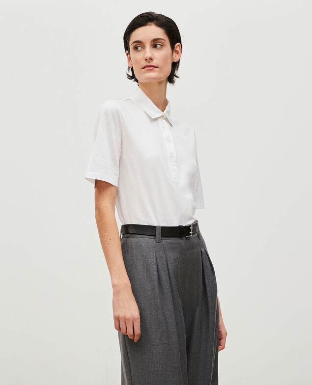 Polo-Shirt aus ägyptischer Baumwolle Optical white