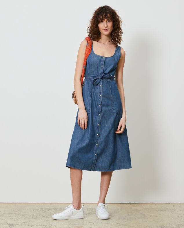 Jeanskleid mit Trägern Denim blue