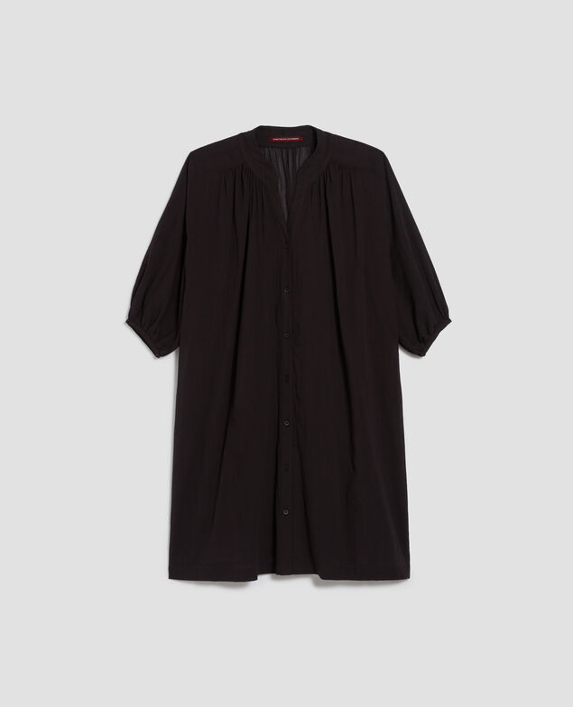 Kurzes weites Kleid aus Knitterbaumwolle H091 black beauty