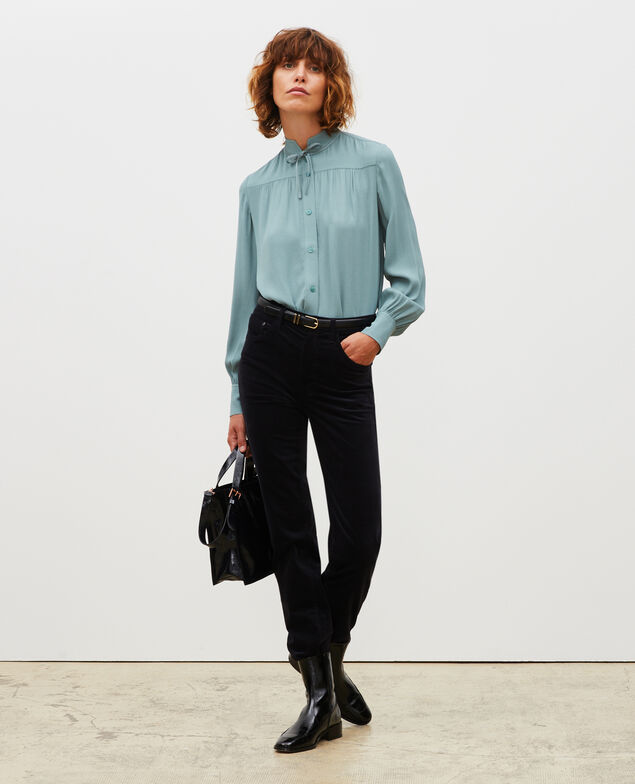 SLIM STRAIGHT - Gerade  5 Pocket-Jeans aus Samt Night sky