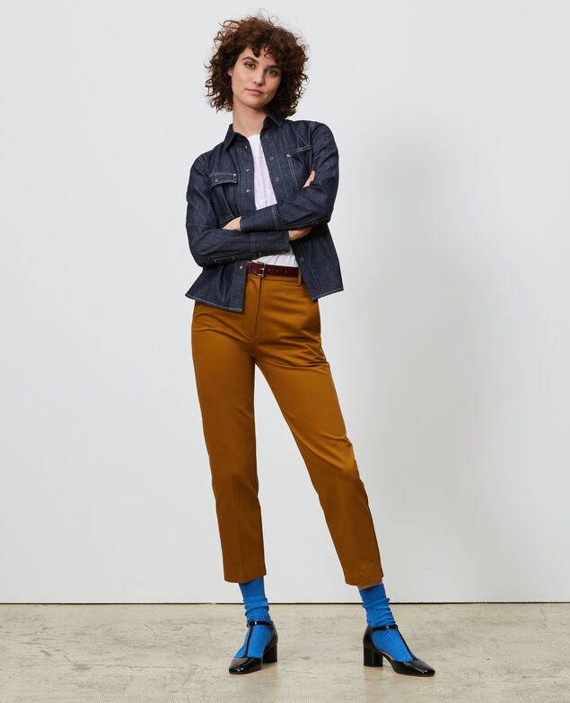 MARGUERITE - Zigarettenhose Bronze brown