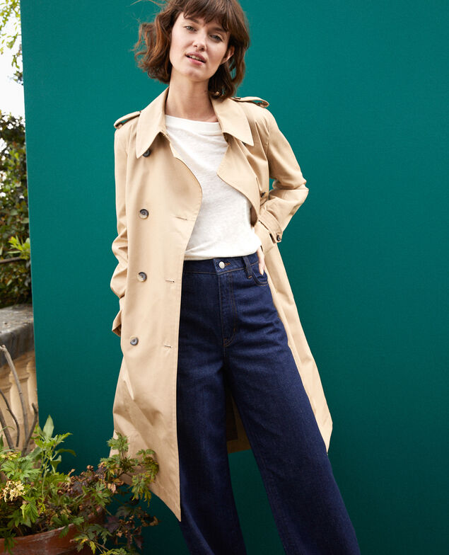 Halblanger Trenchcoat Travertine