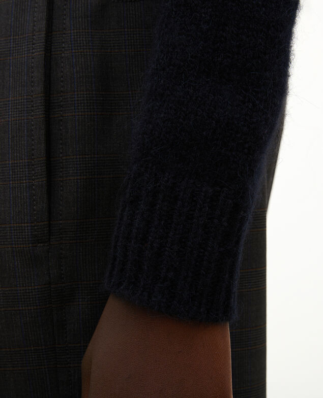 Jacquard-Pullover mit Rundhalsausschnitt aus Alpaka-Wolle Black brandy lighttaupe jacquard
