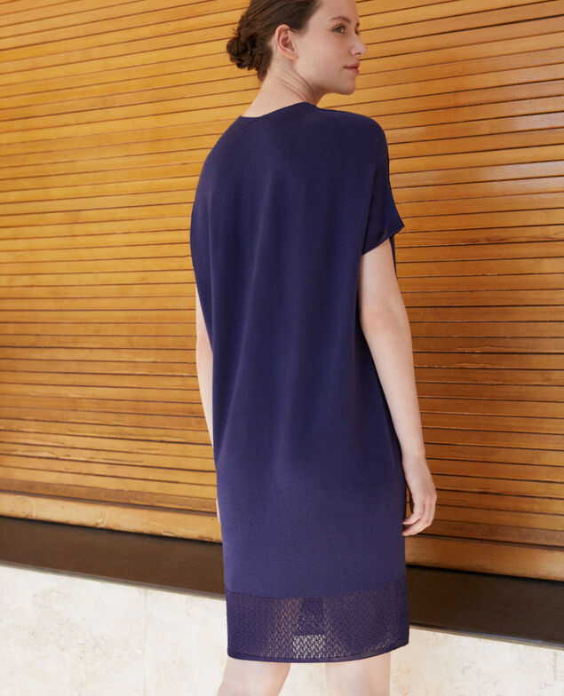 Kleid aus nahtlosem Strick Medieval blue