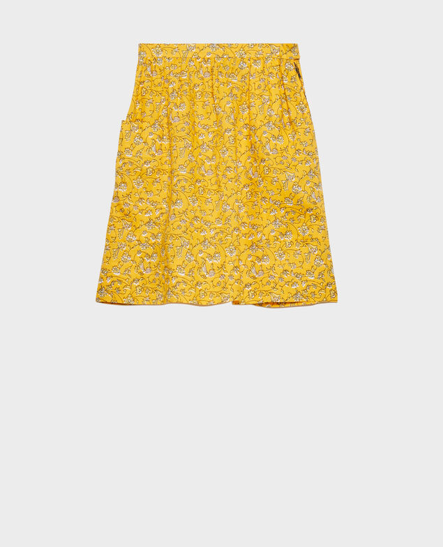 Kurzer Rock aus Leinen Indie-small-yellow