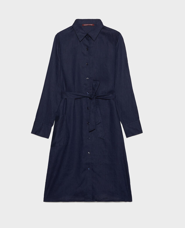 Hemdkleid aus Leinen Maritime blue