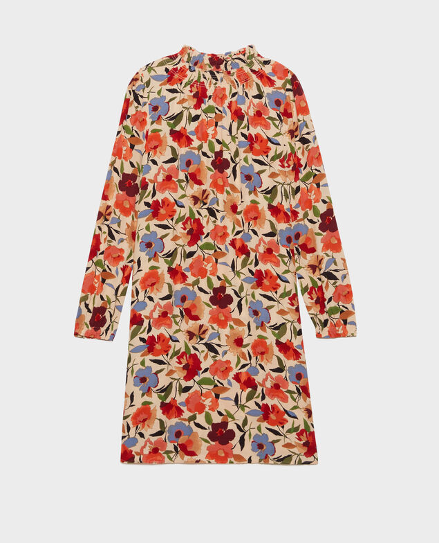 AGLAE - Fließendes gemustertes Kleid 8857 31 beige print