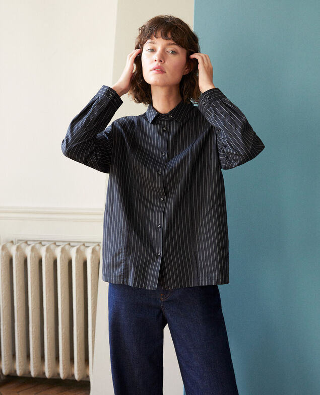 Gerade geschnittene Bluse Noir