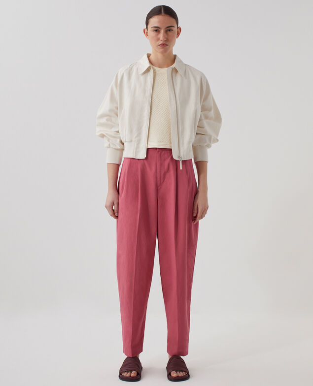 Top mit Ajourstrick aus Baumwolle U010 off white