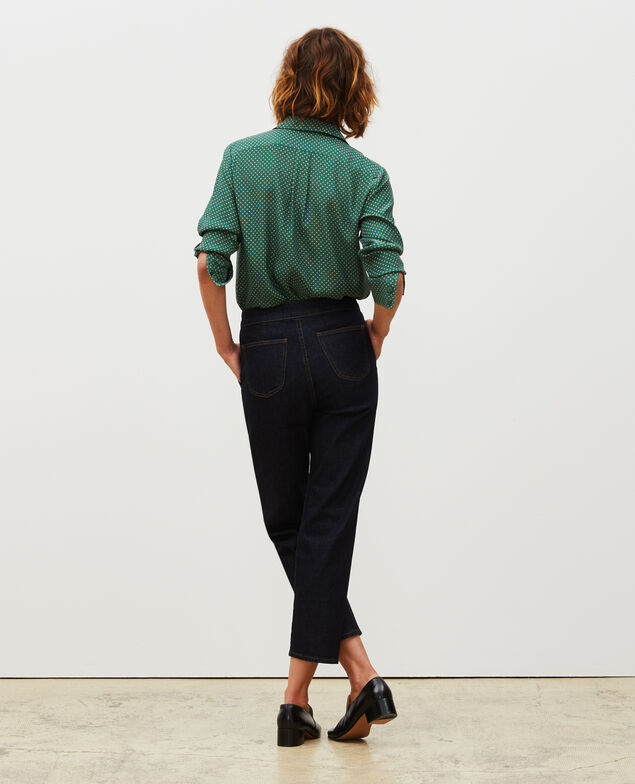 CHINO - Karottenhose aus Denim hohe Taille Denim rinse