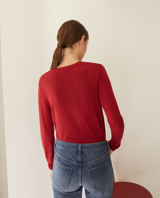 Cardigan aus Merinowolle Rio red