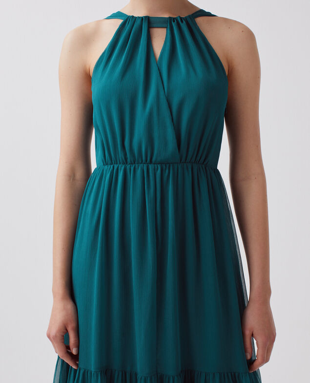 Langes fließendes Kleid H644 spruced-up blue