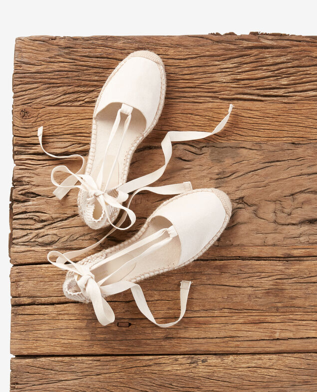 Flache Espadrilles Ecru/sailor stripes